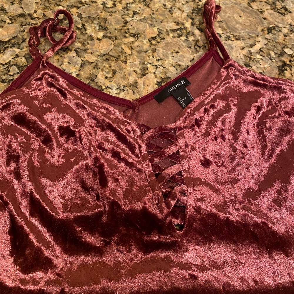 Forever 21 crushed velvet crop top